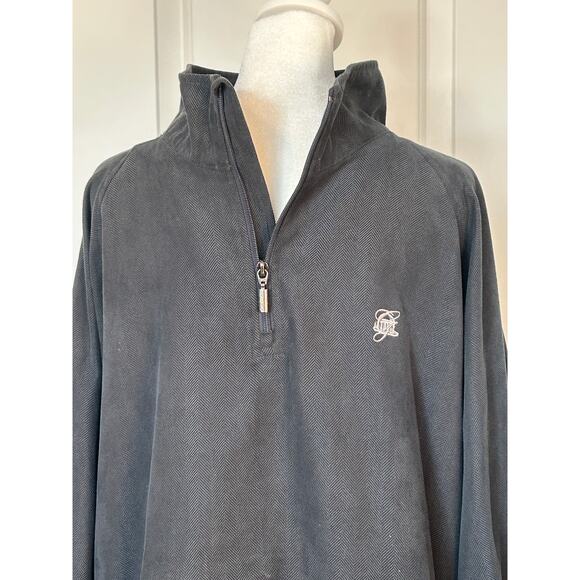 Men’s Charcoal Gray Herringbone Quarter Zip Pullover XXL - Picture 1 of 4